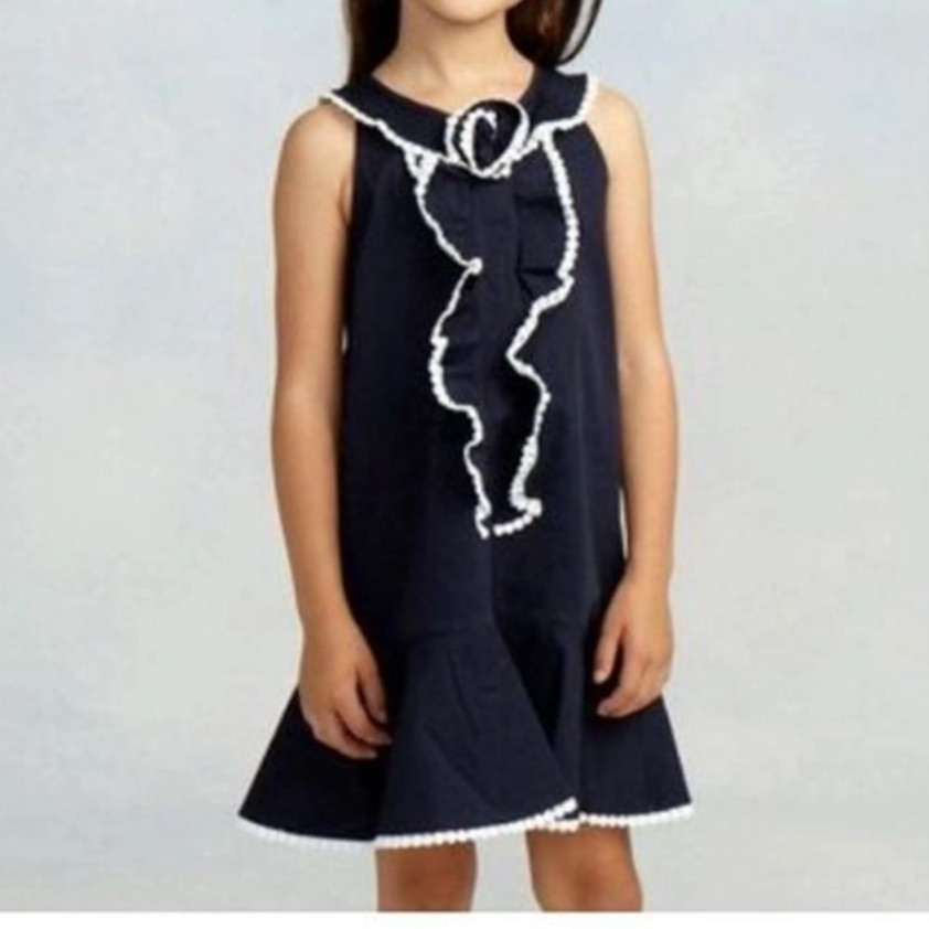 Oscar De La Renta Blue And White Dress Kids Size 6